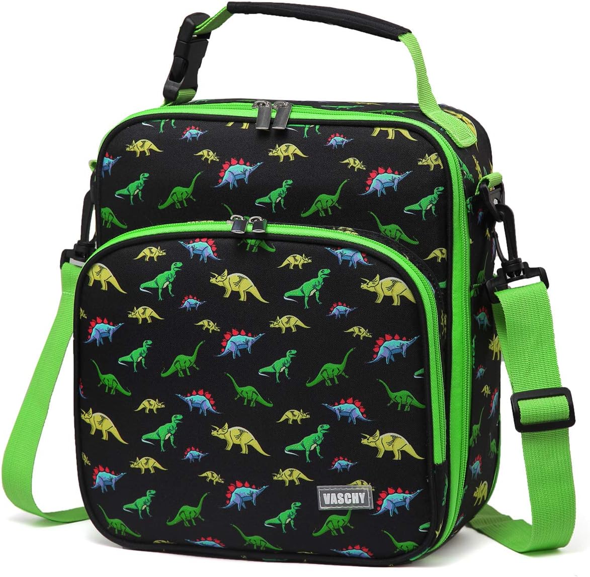 Lunch Boxes Bag for Kids,VASCHY Reusable Lunch Box Containers for Boys and Girls with Detachable Shoulder Strap, Insulated Lunch Coolers for School Cute Dinosaur