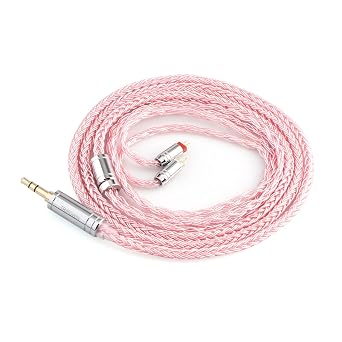 Linsoul Tripowin Zonie IEM Cable, 16 Core Silver Plated Earphone Upgraded Cords, 1.25m SPC in Ear Monitor Cable for ZS10 PRO 2 AS10 PRO ZSN PRO X Waner SIMGOT EM6LRecessed 2pin, 3.5mmPink