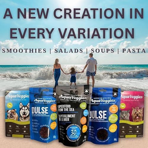 Miniatura 43 de Aqua Veggies Organic Atlantic Dulse Flakes grandes de 2 onzas, cosechadas a mano, secado al sol, Bahía de Fundy, excelente fuente de vitaminas B6