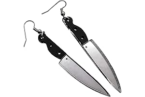 Kitchen Chef Knives Slasher Horror Halloween Movie Knife Stainless Steel Dangle Earrings...
