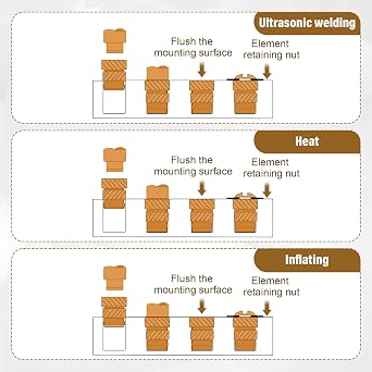 M4 Threaded Inserts 120pcs 3D Printing Brass Nuts M4x6x6 Brass Heat Set Insert Female Threaded Inserts for Automotive Plastic Shells Gold