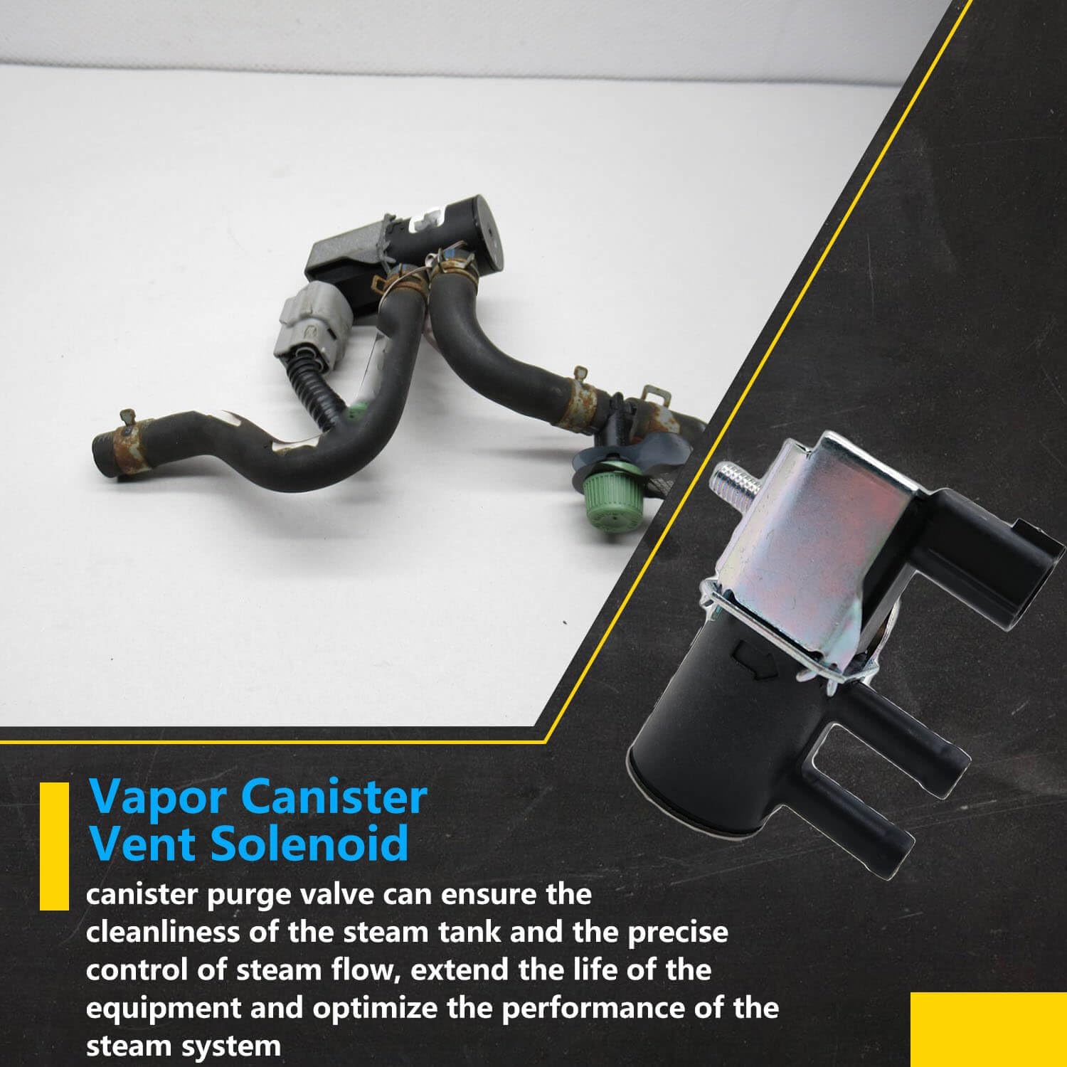Vapor Canister Purge Valve Solenoid Fit for Sentra 2013-2021 Versa 2011-2021 Juke 2011-2015 Note 2014-2018, Vapor Canister Vent Solenoid Repalce K5T48585 K005T48585 14930-1KC0A 14930-1KC1A 911-332