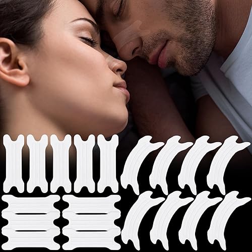 Estune 50 tiras nasales para ronquidos, tiras nasales transparentes para la nariz, cinta para la nariz para hombres y mujeres, para dejar de