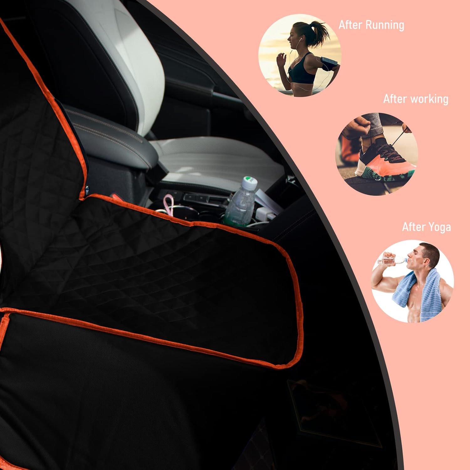 FCWLAGU6 犬用フロントシートカバー 犬用フロントシートカバー キルト加工 防水 車用 破れにくい 滑り止め 傷防止 犬用フロ