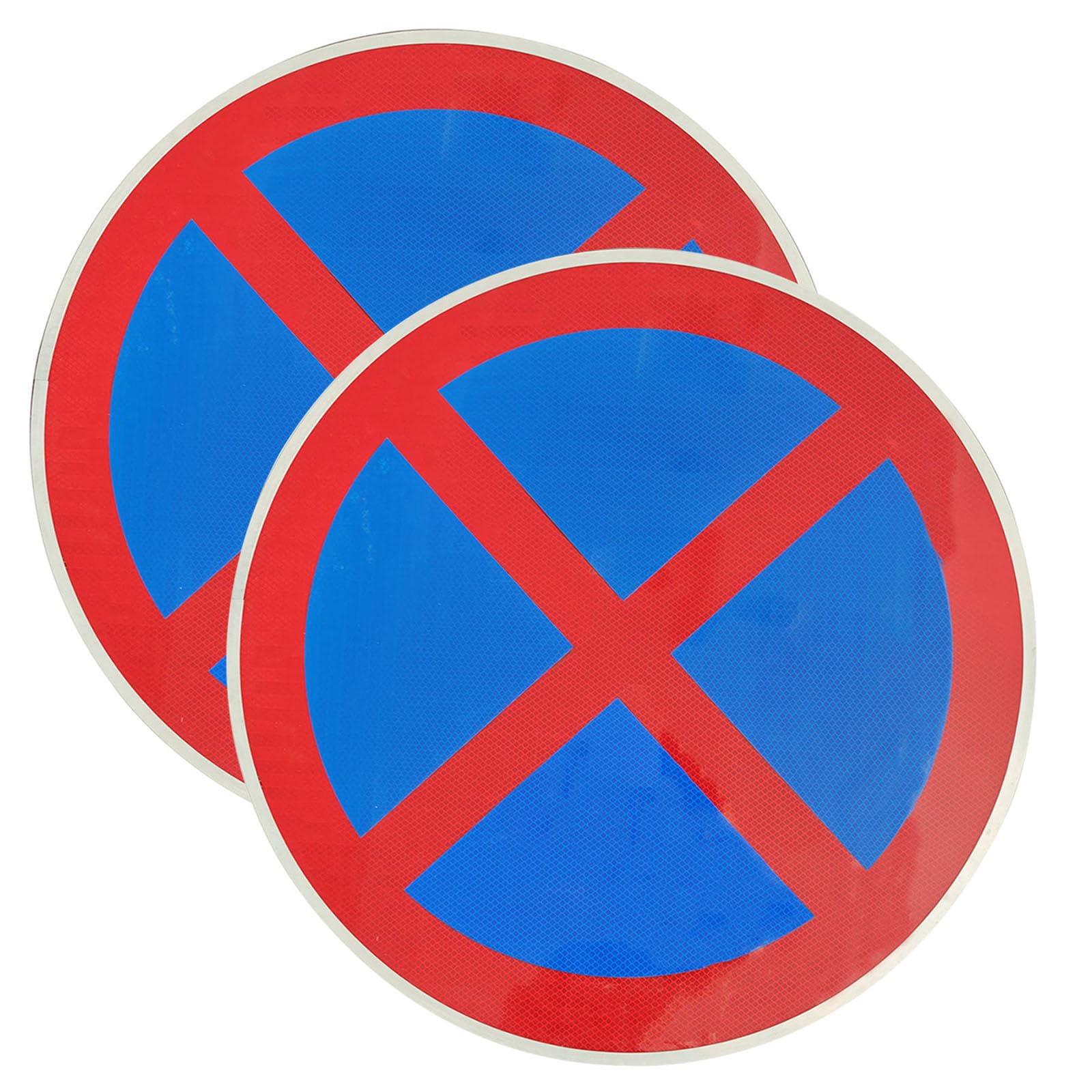 Señal de prohibido detenerse(2PCS),señal de aluminio reflectante de prohibido detenerse,resistente a los rayos UV y a la intemperie para calles y carriles de bomberos (Azul, 40cm)