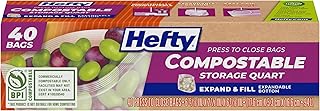 Hefty Compostable Press-To-Close Quart 40 Count