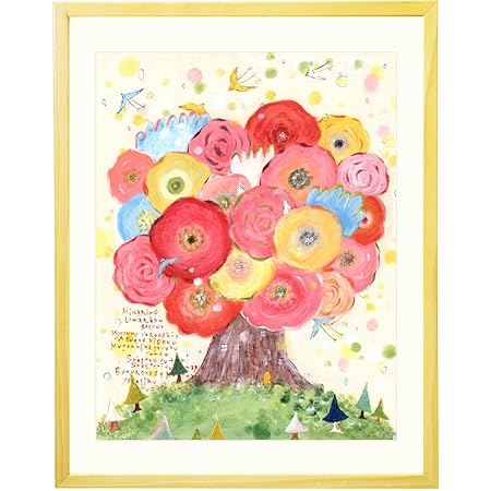 Amazon Co Jp 絵画 インテリア 花の絵 咲きつづく日々 Sサイズ 花の絵 かわいい 玄関 部屋 額付き 壁に飾る トイレ 北欧 インテリア 雑貨 アート 癒し 小さいサイズ ホーム キッチン