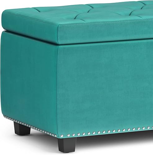 Miniatura 61 de Otomano rectangular de almacenamiento Simpli Home Hamilton, Marrón café Marrón café,Azul aguamarina,Cloud gris,Marrón desteñido,Marrón oscuro