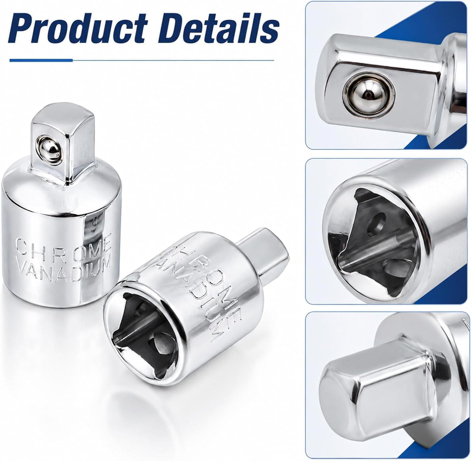 2 Pack 3/8 to 1/4 Socket Adapter, Socket Wrench Adapter