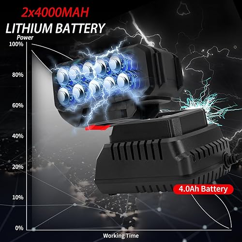 Miniatura 6 de TIKTIK Llave de impacto inalámbrica de 850 Nm, pistola de impacto inalámbrica de 12 pulgada con 2 baterías de 4.0 Ah, llave de impacto sin
