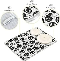 Vista 4 de Halloween Scary Face Dish Drying Mat Washnable Absorbent Dish Drying Pad For Kitchen Counter Mat Under Dish Drainer Tapete Para Cocina 16'' x 18
