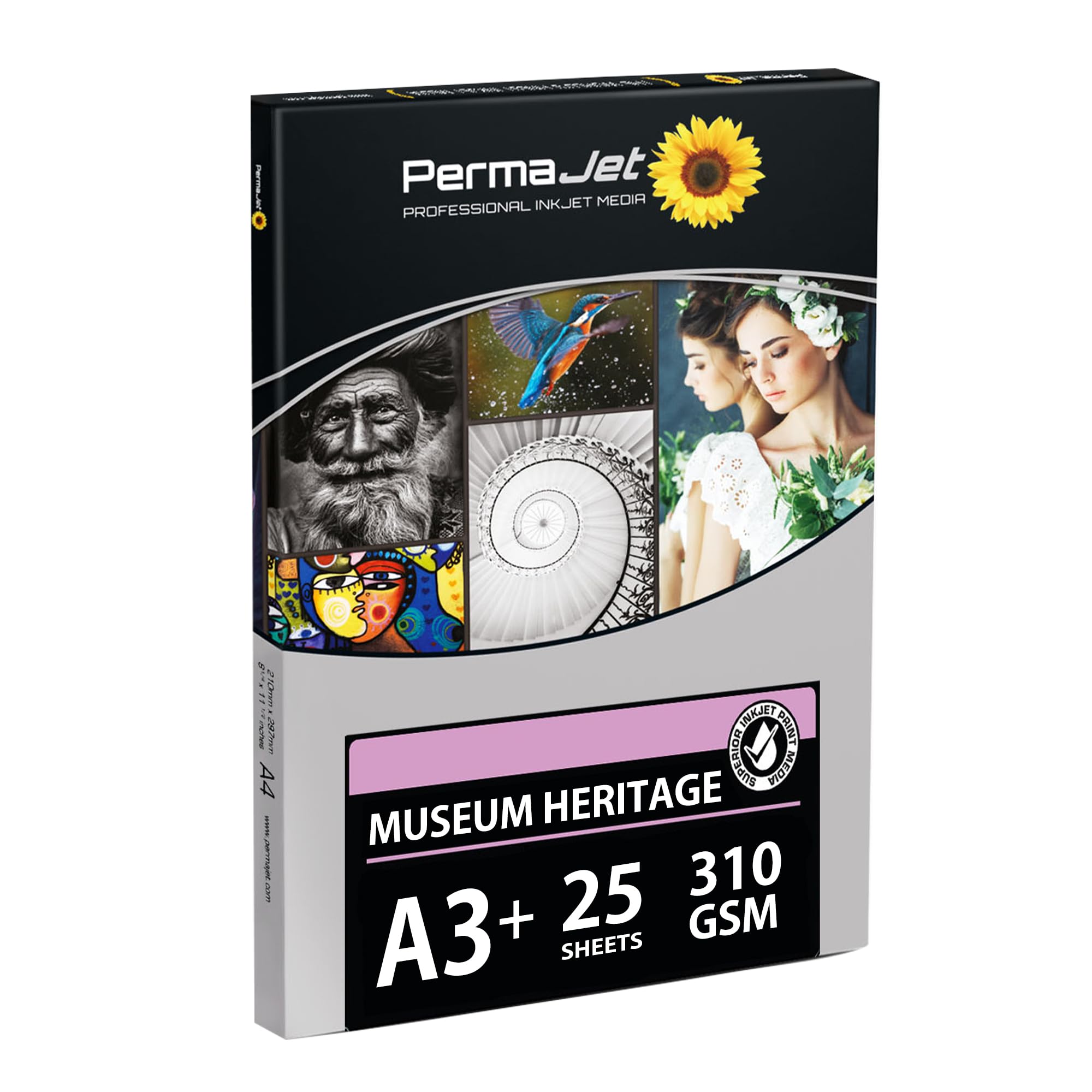 PermaJet Museum Heritage 310 | A3+ 25 Sheets | Inkjet Textured Matt Fine Art Photo Paper