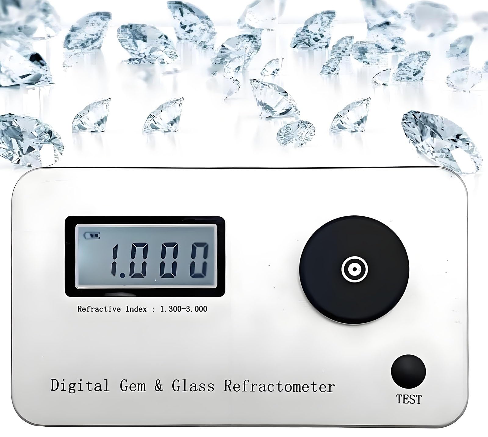 Refractómetro portátil de gemas, 1.30-3.00 RI, herramienta profesional de identificación de joyas para pruebas de piedras preciosas, probador digital de índice de refracción