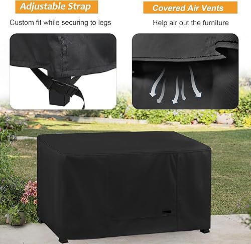 Miniatura 8 de NettyPro Funda rectangular resistente a la decoloración, resistente al agua, para exteriores, para fogata de gas propano y fogata, rectangular, 48 x