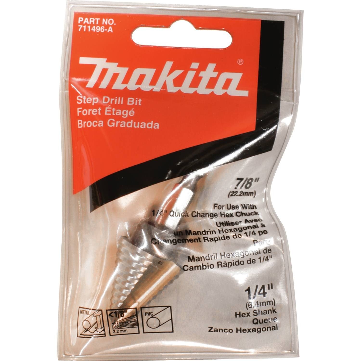 Makita paso de acero de alta velocidad broca, 711496-A