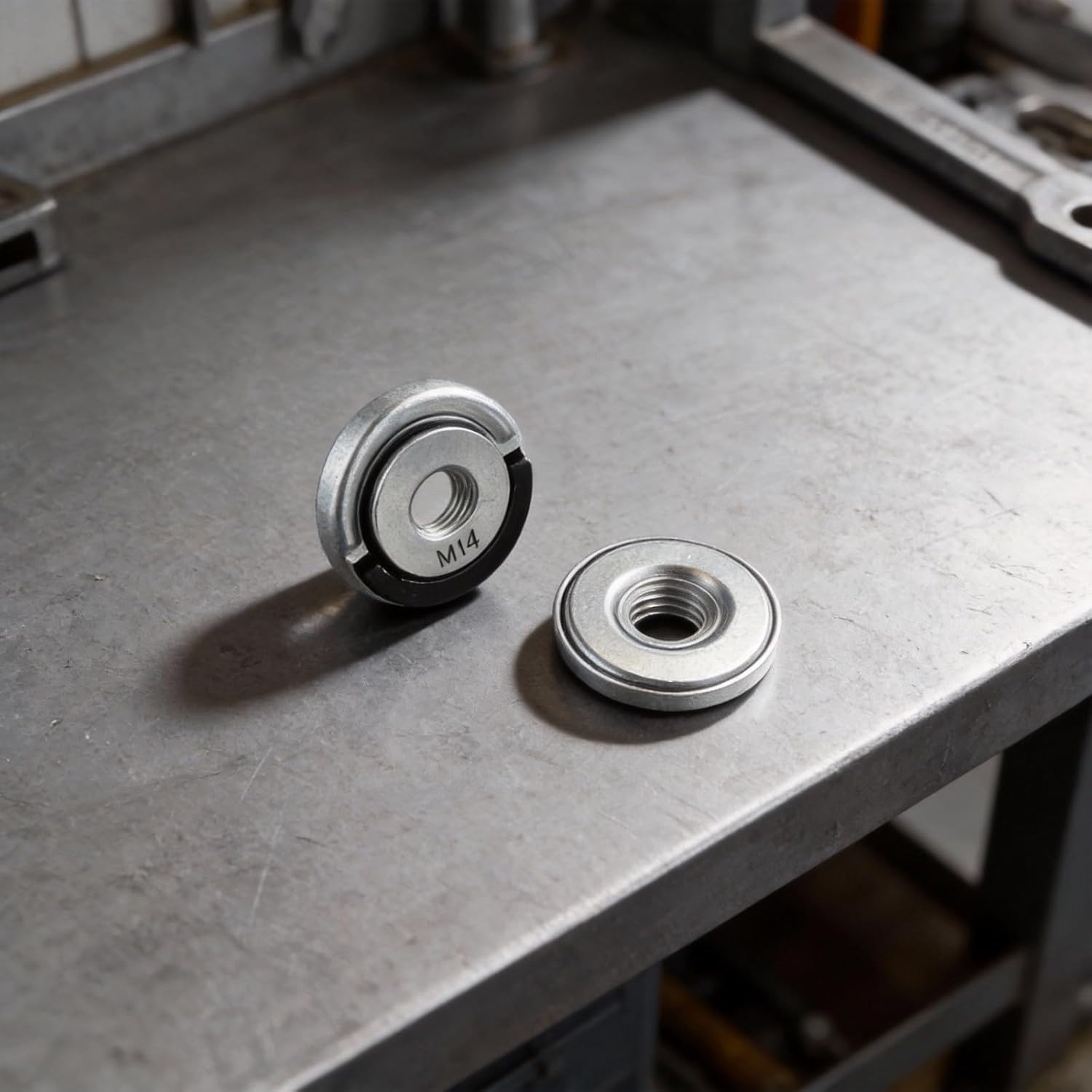 2 Pcs For M14 Quick Release Nut, Self Locking Flange Nut For Angle Grinder Accessories, Alloy Steel Retaining Nut With 45mm Size, Tool Disc Replacement