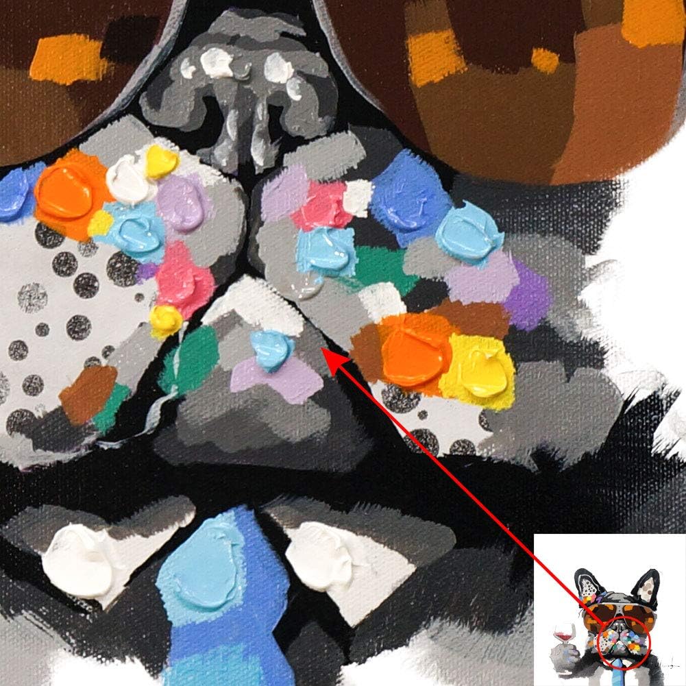 Fеаturеd Prоduсt Bignut Wall Art 100% Hand Painted Cool Bulldog Holding Wine Glass Modern Funny Animal Dog Oil Painting Canvas Framed Decor For Home and Office Space 24x24inch Bеѕt Cуbеr Dеаlѕ 🔥 Bignut Wall Art 100% Hand Painted Cool Bulldog Holding Wine Glass Modern Funny Animal Dog Oil Painting Canvas Framed Decor For Home and Office Space 24x24inch