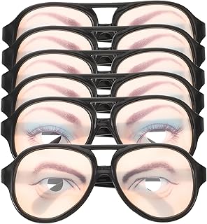 TOYANDONA 6pcs Funny Joke Glasses Prank Disguise Eyeglass for Halloween Party Fancy Dress Photo Props
