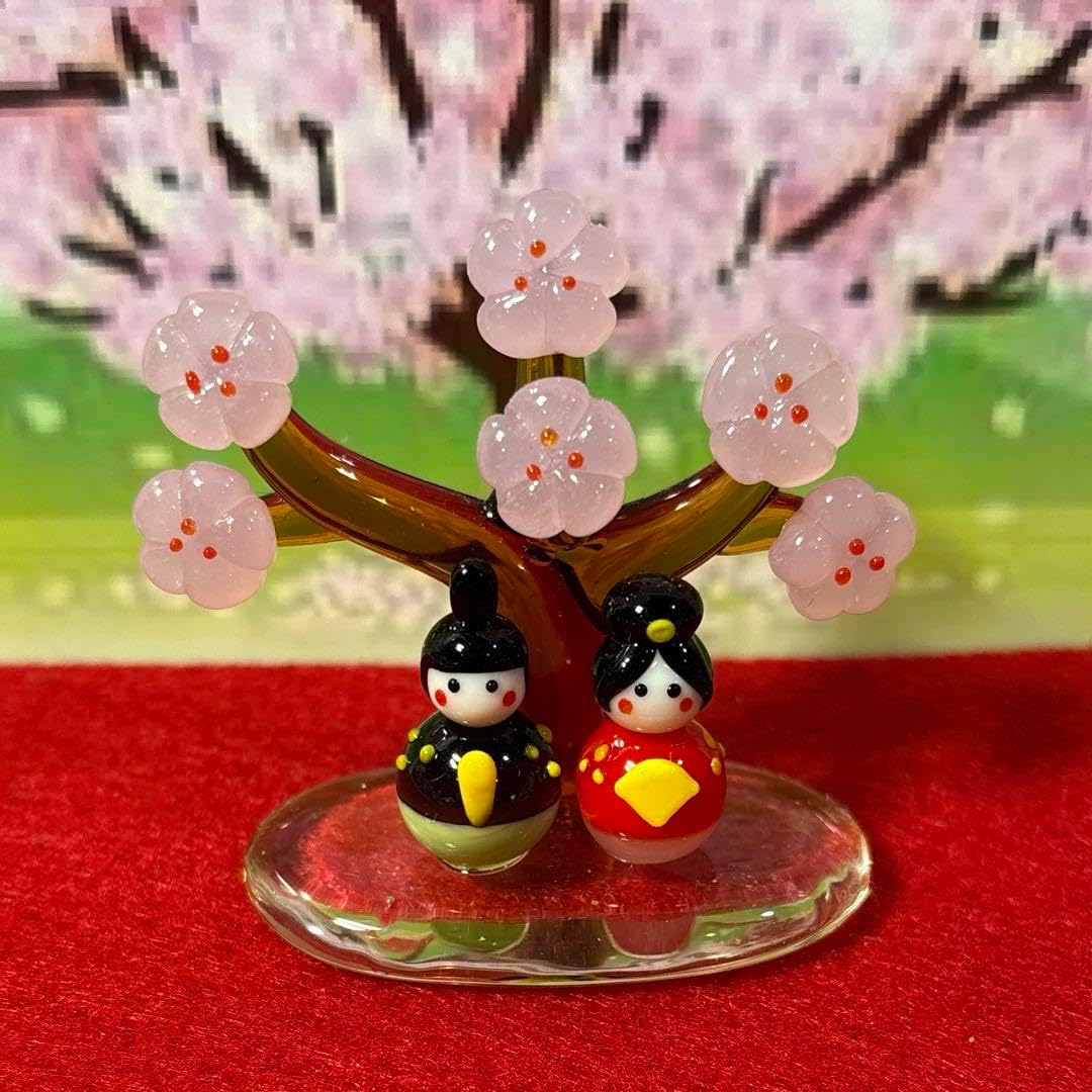 ☆可愛い*°♡ 桃の香雛飾り☆ミニチュア ガラス細工☆ひな祭り ガラス