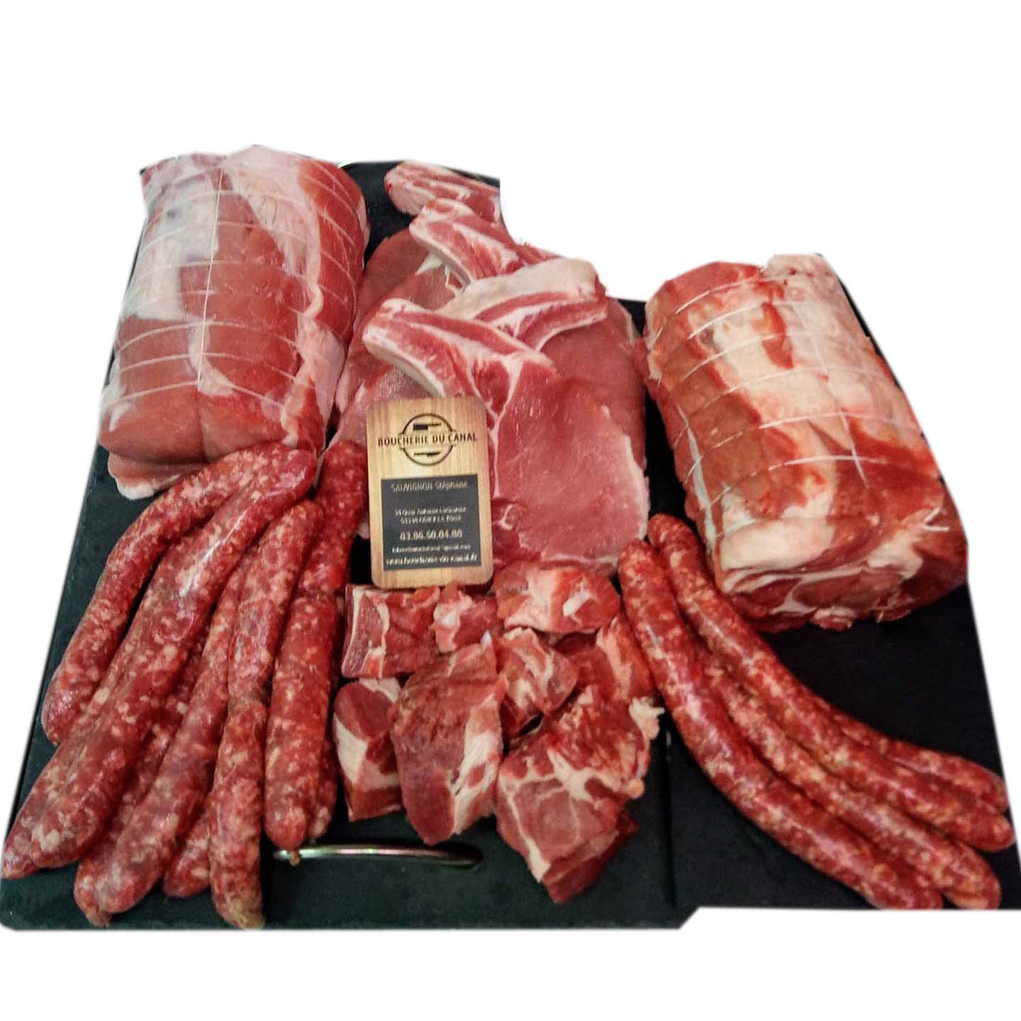 Colis viande de Porc - Viande de Porc Fermier d'Auvergne - BOUCHERIE DU CANAL - Format Economique 6Kg