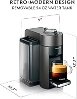 Vista 2 de Nespresso - Máquina de café y expreso, modelo Vertuo por De'Longhi, Titan