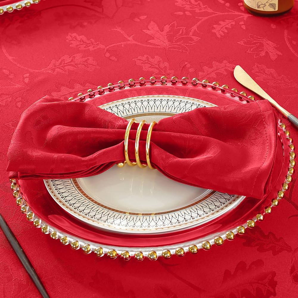 Christmas Cloth Napkins [4 Pack, 20x20 Inch] Polyester Washable and Reusable Table