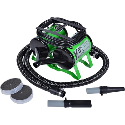 Electric Cleaner Company K9 III Dog Blow Dryer - High Power Grooming Dryer, Heavy Duty, 10' Hose, Deshedding, Lime Green