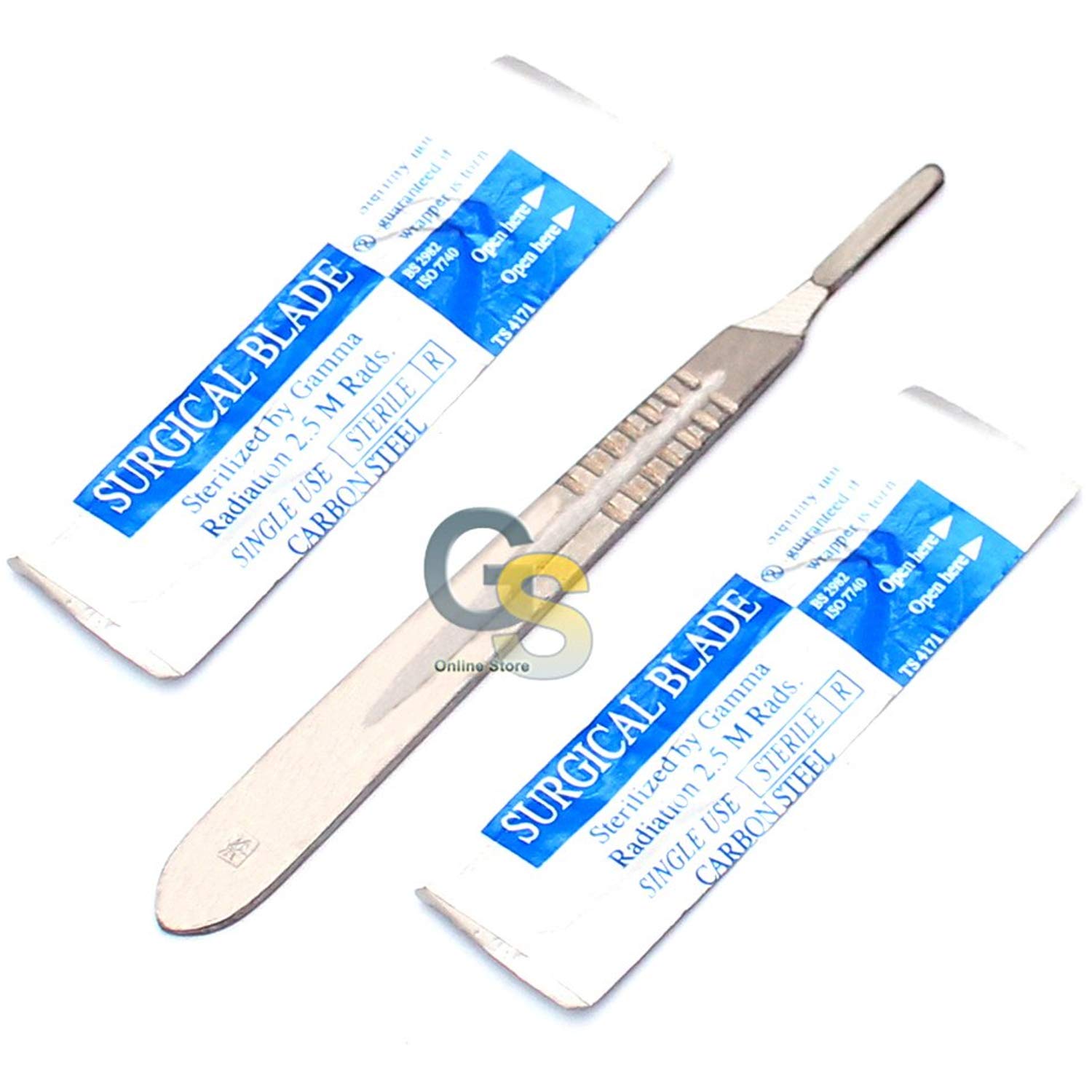 1 Stainless Steel Scalpel Knife Handle 4 with 20 STERILE Scalpel Blades 22 & 23