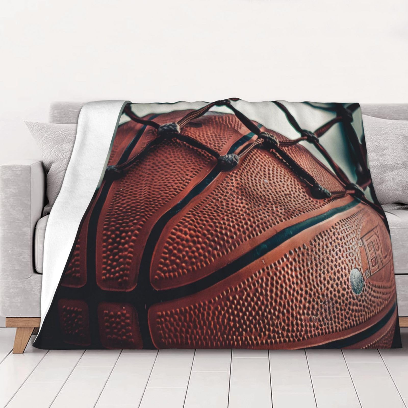 AUBKFELD Basketball Sport Printed Flannel Blanket 200x150 CM, Soft & Warm Throw Blanket for Sofa/Couch/Bed/Car, Gifts for Audlts Women Men