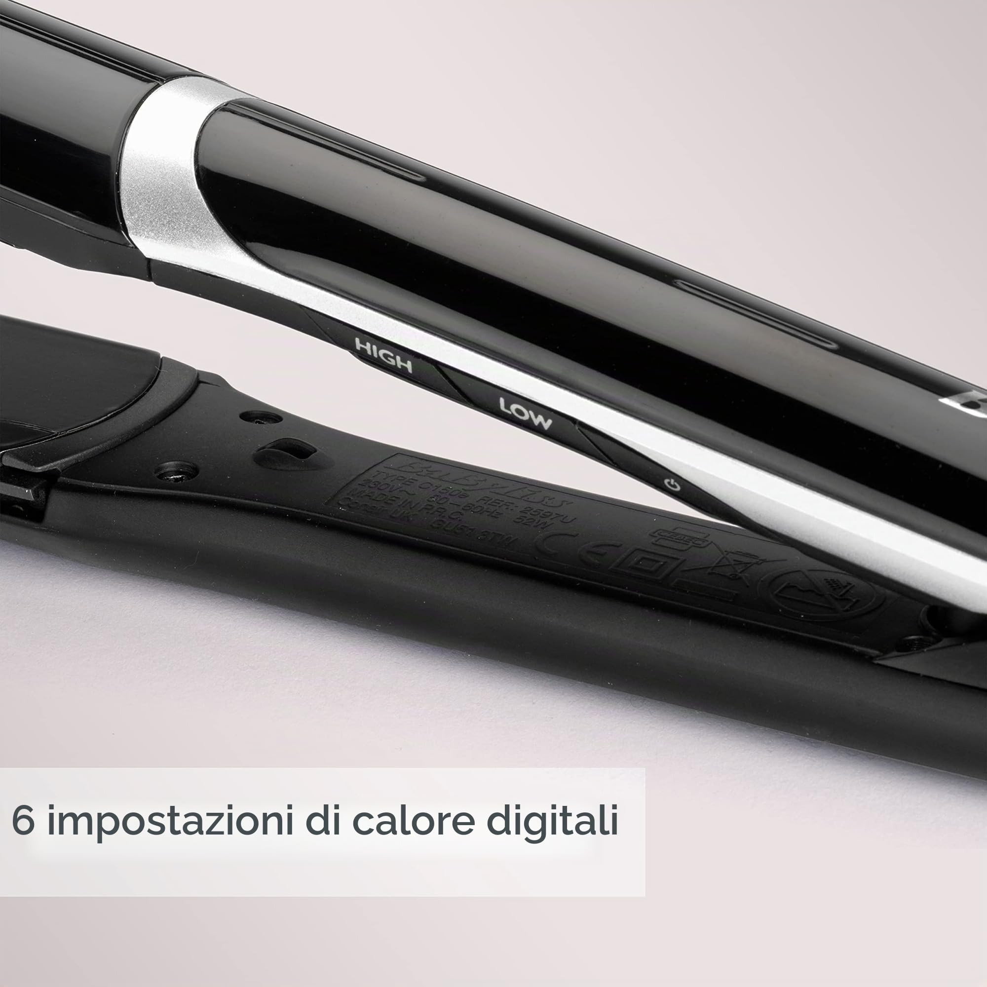 BaByliss Piastra lisciante per capelli Smooth Pro, piastre in ceramica per uno styling liscio, piastre larghe 35 mm per capelli lunghi e spessi, riscaldamento rapido, 5 impostazioni di calore fino a