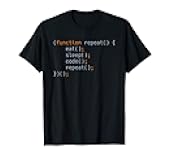 Recursion Repeat Code Funny Programming Coding IT Gift Black T-Shirt