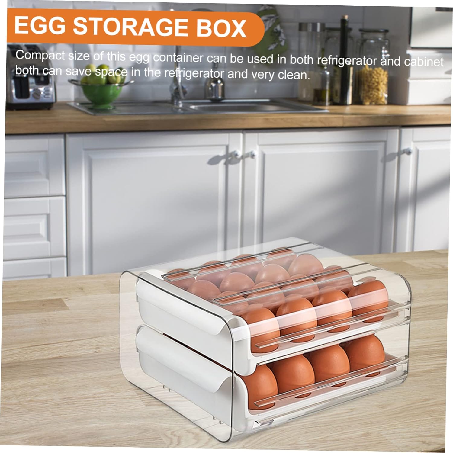 Gadpiparty 1pack Egg Carton Storage Case Compartment Drawer Egg Organizer for Refrigerator