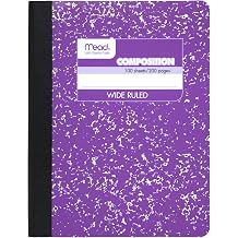 Mead Composition Notebook, Wide Ruled Paper, 7-1/2" x 9-3/4", 100 Sheets, Purple Marble 09918BA7