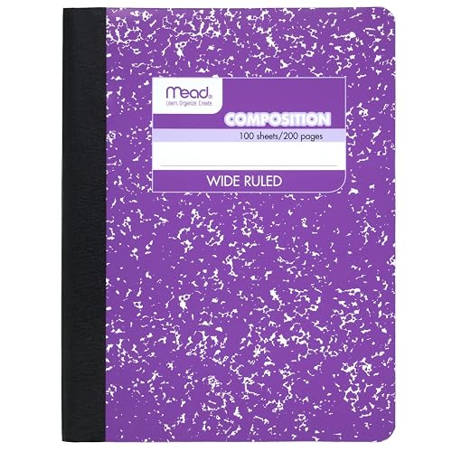 Mead Composition Notebook, Wide Ruled Paper, 7-1/2" x 9-3/4", 100