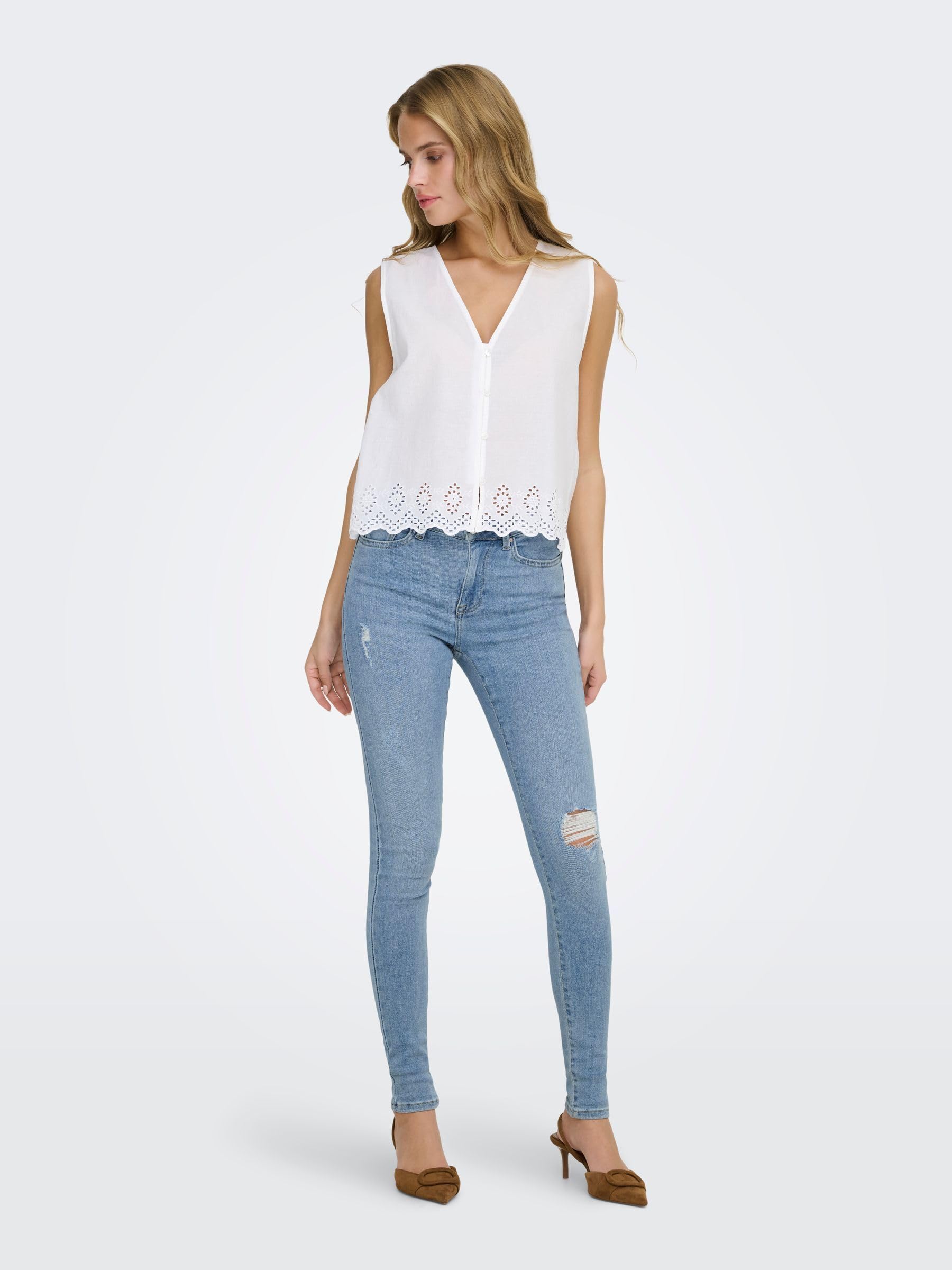 ONLY Damen Onlpower Mid Sk Push Dt DNM Rea264 Noos
