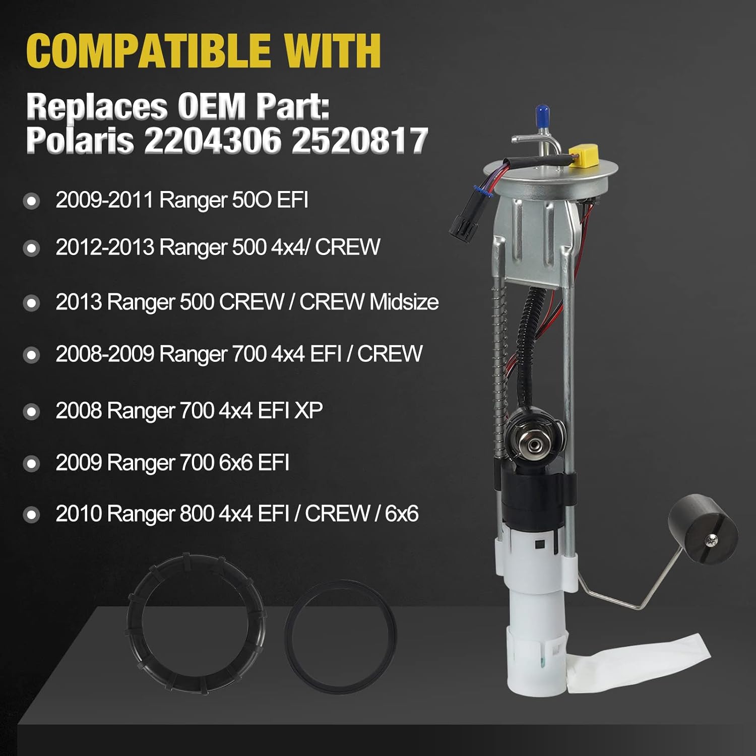 Fuel Pump Assembly for Polaris Ranger 500, 700, 800 EFI/CREW 2006-2013 #2520817 2521121 1240382 2520864