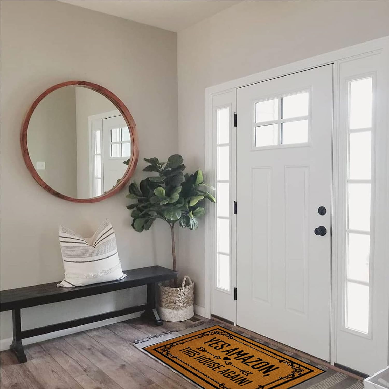 Yes Amazon, This House Again! Christmas Mat Rug Indoor Insert for Front Door, Fall Rubber Doormats for Outdoor Entrance Home All-Season Fall Outdoor Mats for Front Door Rubber 31.5"x20"