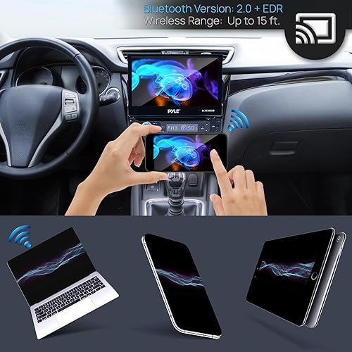 Miniatura 3 de Pyle - Receptor de unidad principal DIN individual  Estéreo de coche con pantalla táctil multicolor de 7 pulgadas  Sistema de audio y vídeo con