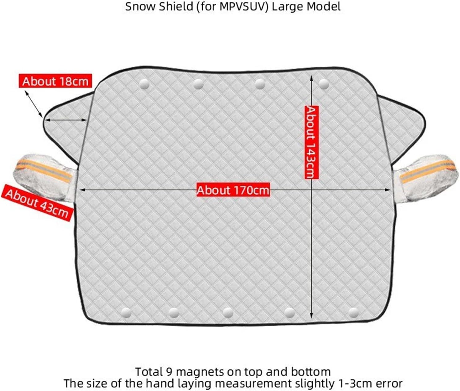 Snow Protection for Cars Thickened Magnetic Car Windshield Cover Anti Snow Frost Ice Sun Shield Universal Waterproof Windproof(SUV)