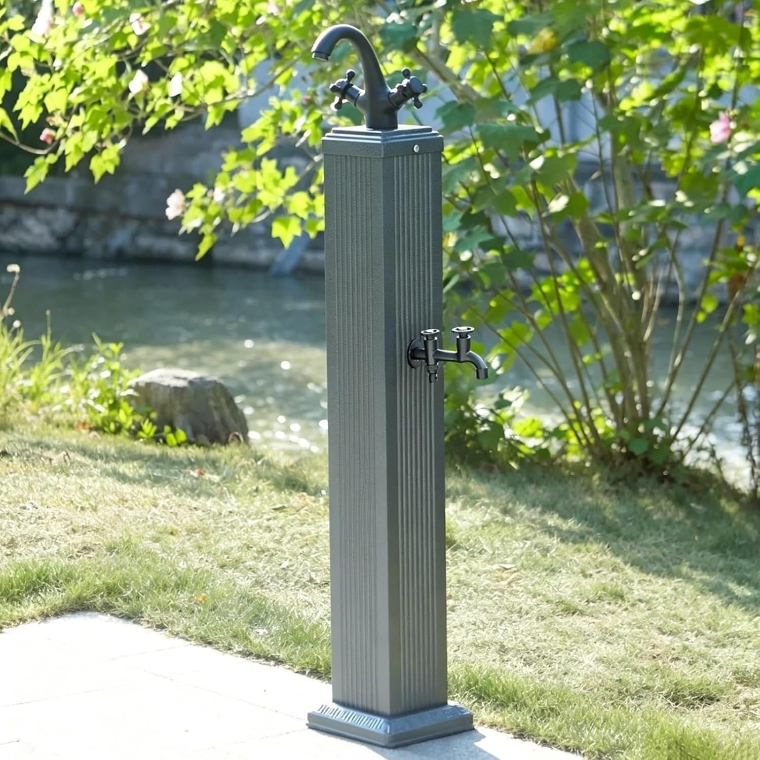 HGOuhK Water Tap Fountain Hydrant Outdoor Water Column Garden Tap，Freestanding Faucet Antifreeze Faucet，Vertical Square Waters