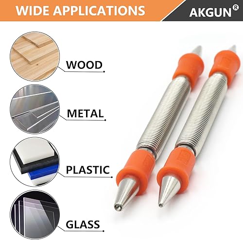 Miniatura 4 de Juego de 2 piezas de fijador de uñas de doble cabeza, fijador de uñas con 132 pulgadas, 116 pulgadas, 332 pulgadas, 18 pulgadas, juego de uñas sin