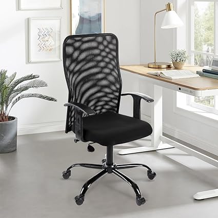 koorsi & co. Comforto Office Chair/Home/Computer Home Office Chairs MESH NET Chair with Metal Base Stand Black