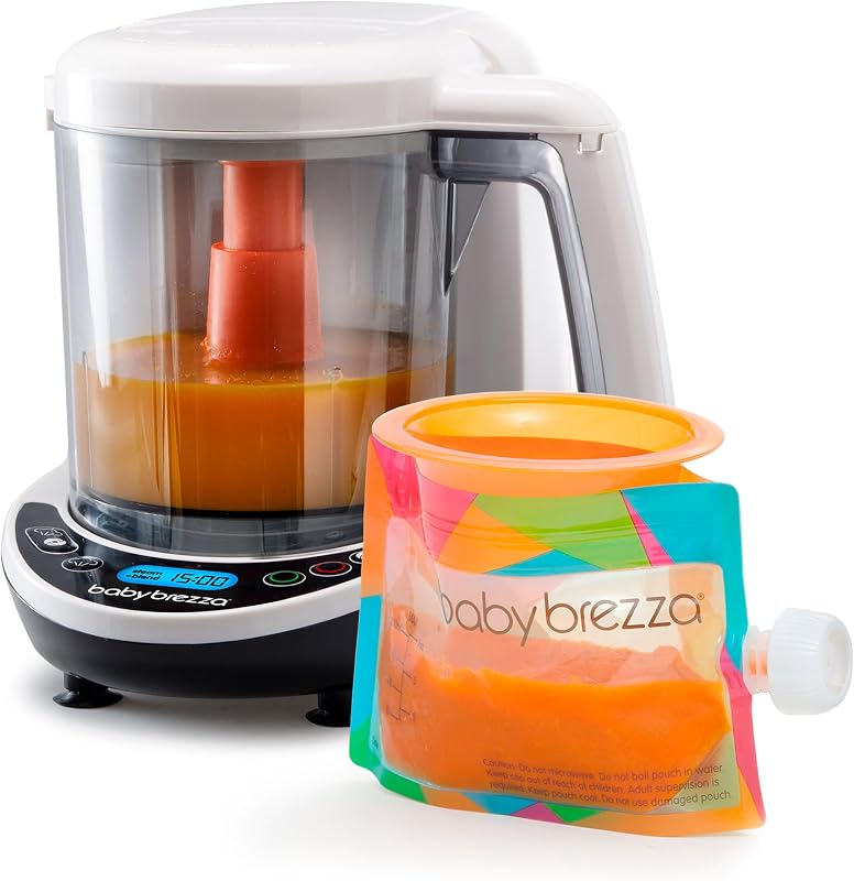 One Step Baby Food Maker Deluxe - Steam + Blend Organic Food | Dishwasher Safe with Auto Shut Off - Cooker + Puree Maker for Infants + Toddlers Baby Food, Includes 3 Funnels + 3 Pouches