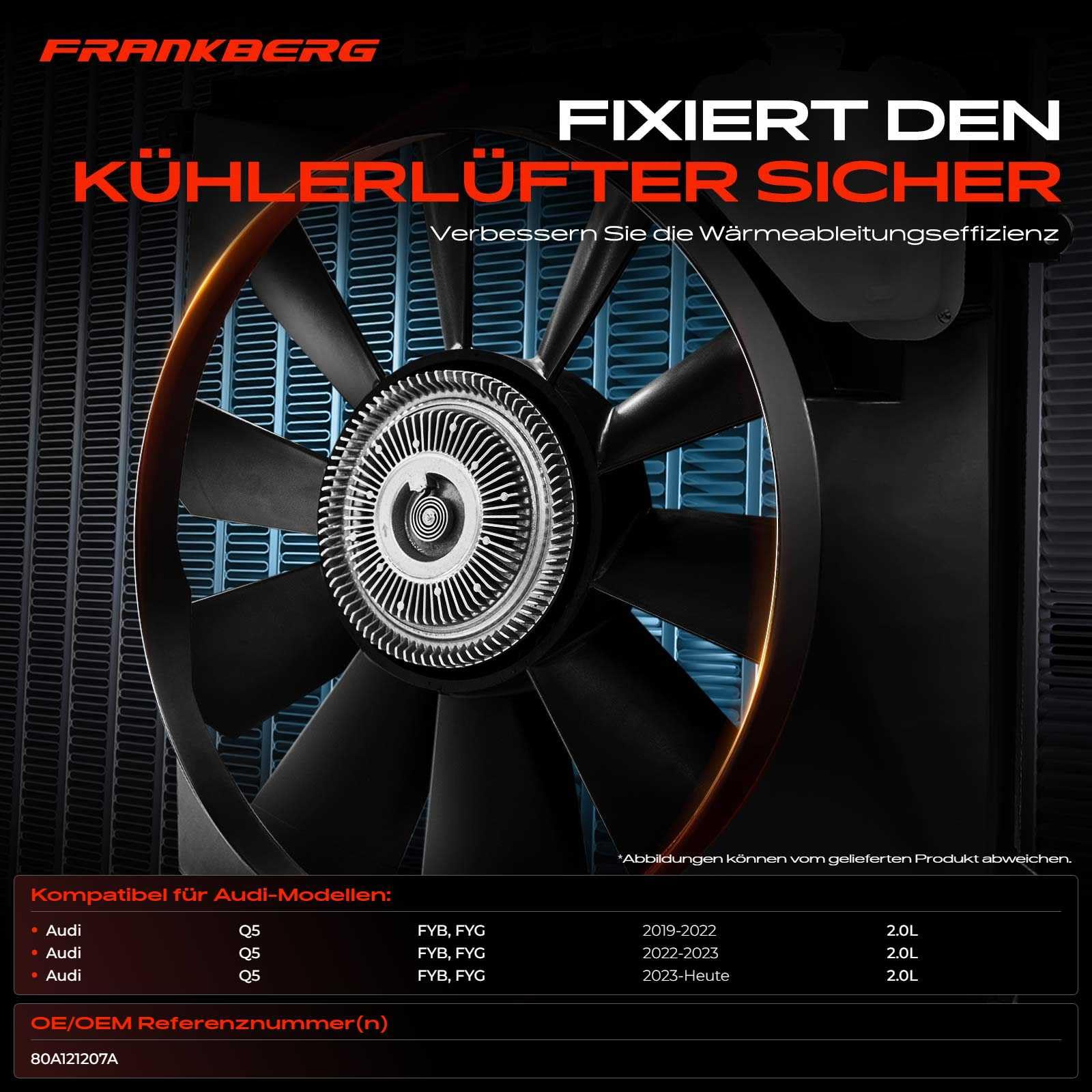 Frankberg Waschwasserdüse Spritzdüse Frontscheibe 80A121207A | Kompatibel mit Q5 FYB FYG