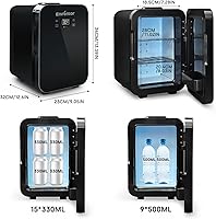 Vista 3 de Enventor 10L Mini Refrigerator Skincare Fridge, AC 120V DC 12V Mini Portable Thermoelectric Cooler and Warmer Refrigerators with LCD Temperature