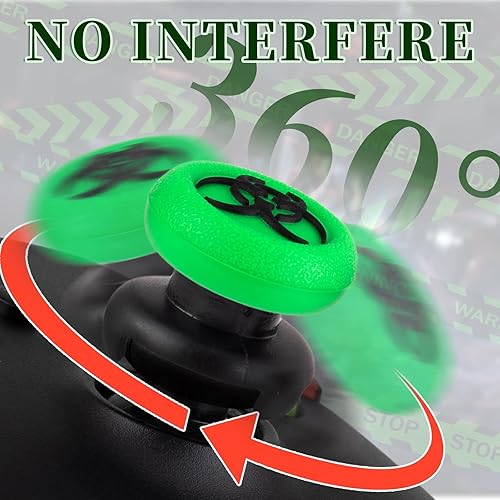 Miniatura 6 de FPS Thumbstick Extender & 3D Texture Rubber Silicone Grip Cover 2 Sets for Xbox Series XS & Xbox One Controller(BioH Green)