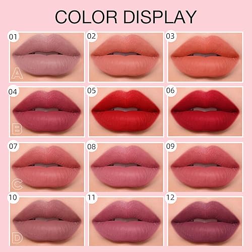 Miniatura 3 de Juego de 3 lápices labiales líquidos mate, juego de brillo de labios pigmentado de larga duración, taza antiadherente, no se decolora, juego de