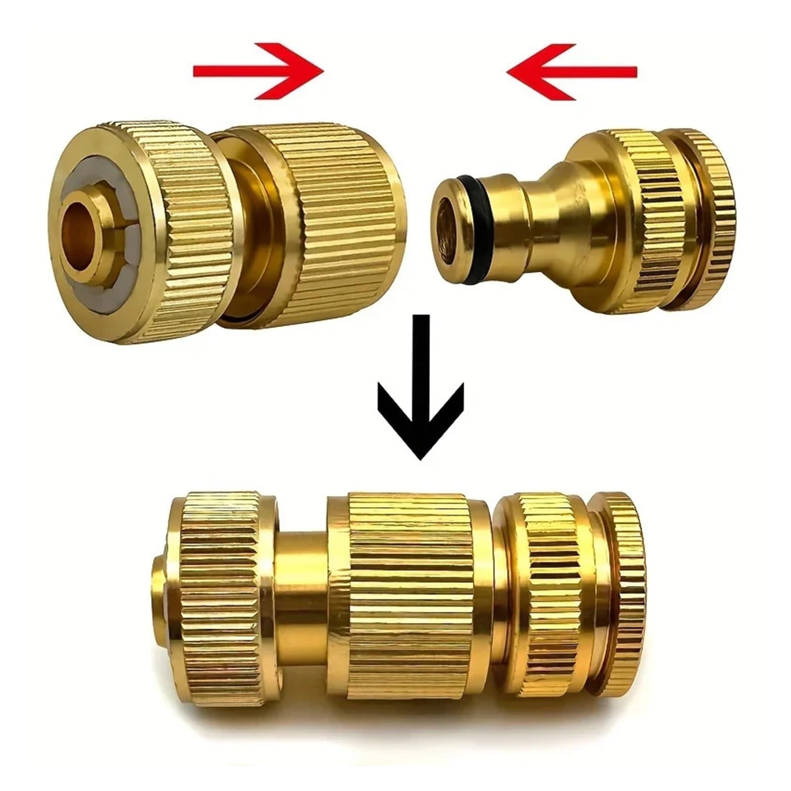 Kit di raccordi for tubi flessibili standard UE 6/12 - Raccordi for rubinetti da 1/2 pollice e 3/4 + Attacchi rapidi for tubi da giardino da 1/2 (13-16 mm)(Six sets)