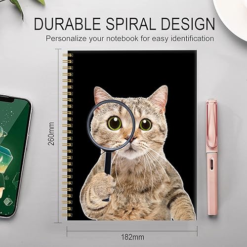 Miniatura 6 de Cuaderno de espiral para mujer, cuaderno de rayas universitarias A5 de 6 x 8.4 pulgadas, 120 páginas rayadas con papel grueso de alta calidad,