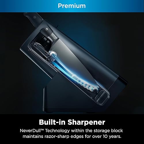 Vista 42 de Ninja - K32012 Foodi NeverDull Sistema de cuchillos de alta calidad, juego de bloques de cuchillos de 12 piezas con afilador incorporado, cuchillos